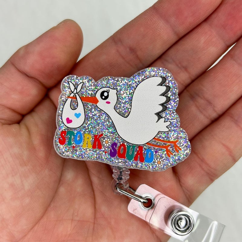 Bydevia Stork Squad Badge Reel Retractable for Labor and Delivery Nurse & Midwife, NICU Badge Reel, Maternity Badge Clip, L&D Nurse Gifts, Funny OBGYN Badge Holder with Alligator Clip & 24” Durable Nylon Cord - Image 3